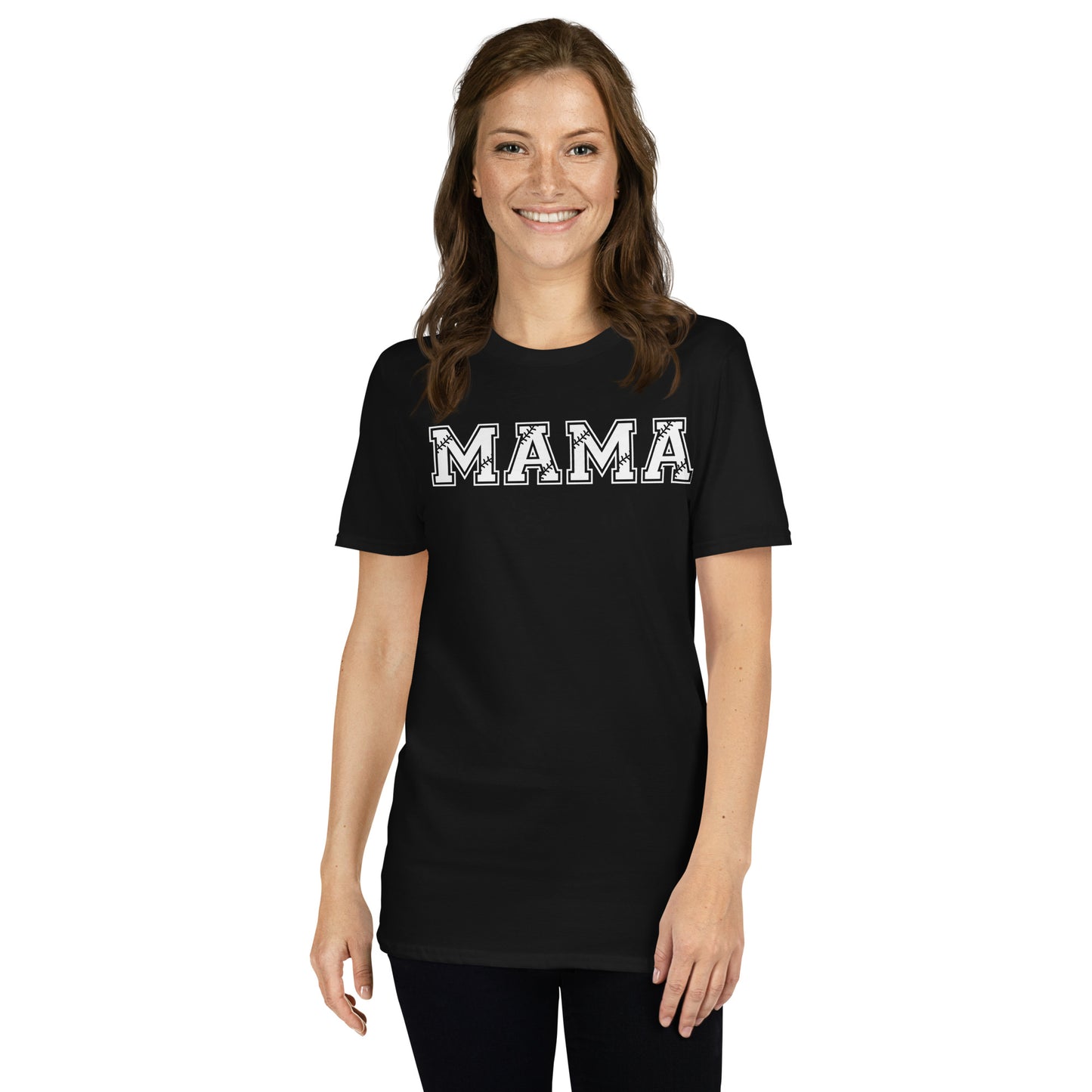 Baseball mama tshirt in white