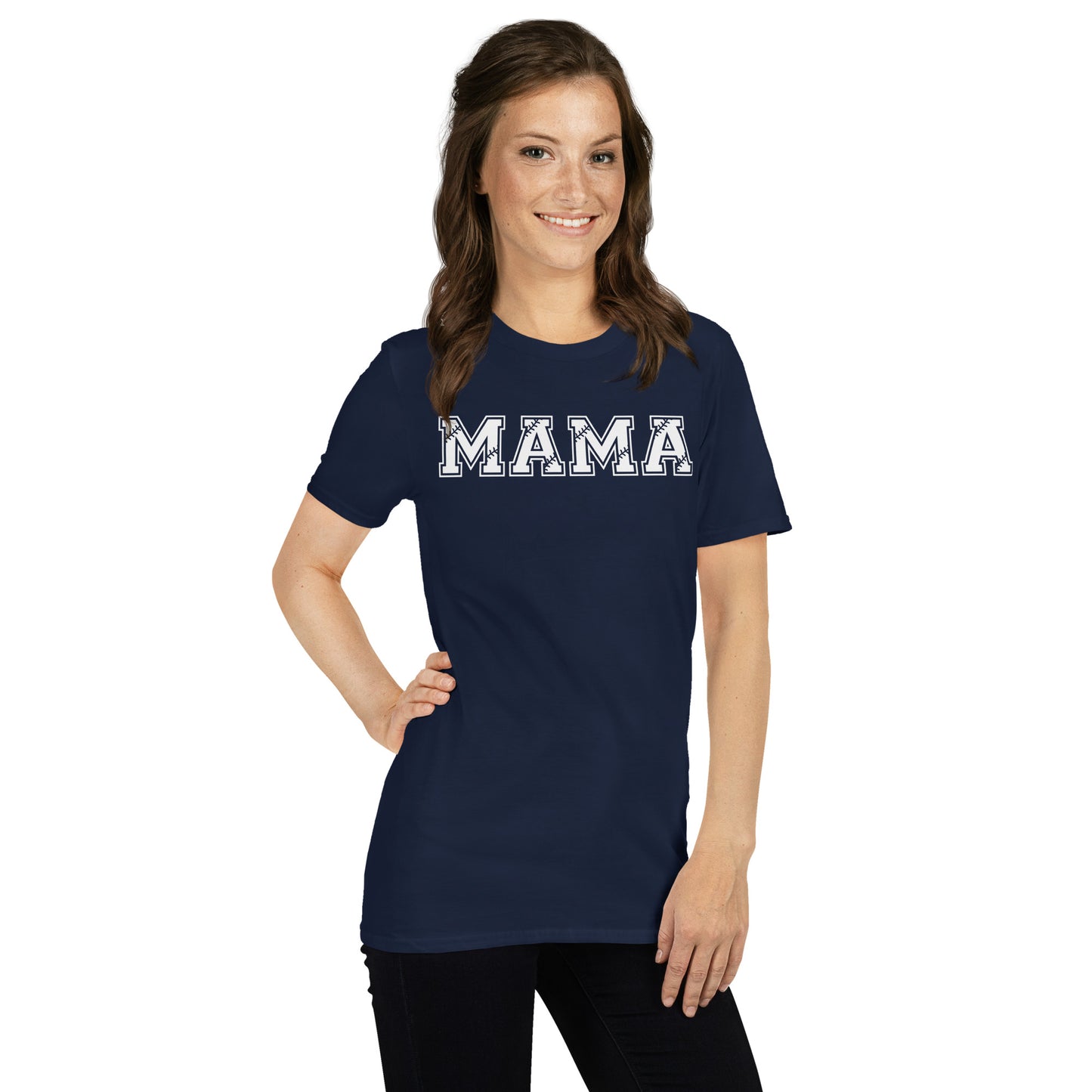 Baseball mama tshirt in white