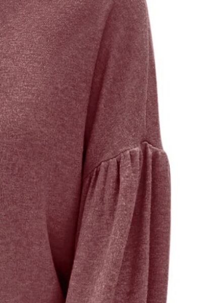 Round Neck Lantern Sleeve T-Shirt